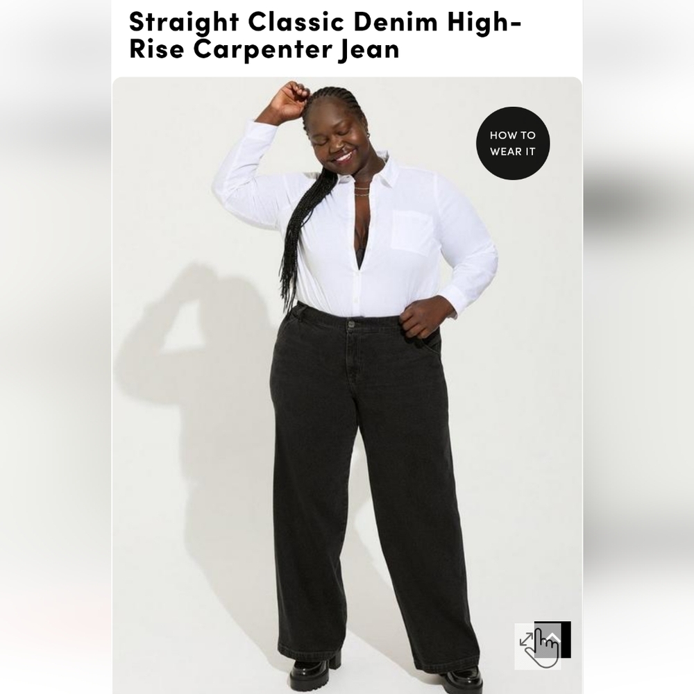 Torrid Straight classic Denim high-rise carpenter jeans